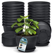 10-Inch Whiskey Barrel Planters Pack of 20 - Durable Plastic Pots for Indoor & Outdoor Use