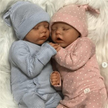 GYCV Muñecas Bebés Recién Nacidos Gemelas 18 Pulgadas Silicona Realista