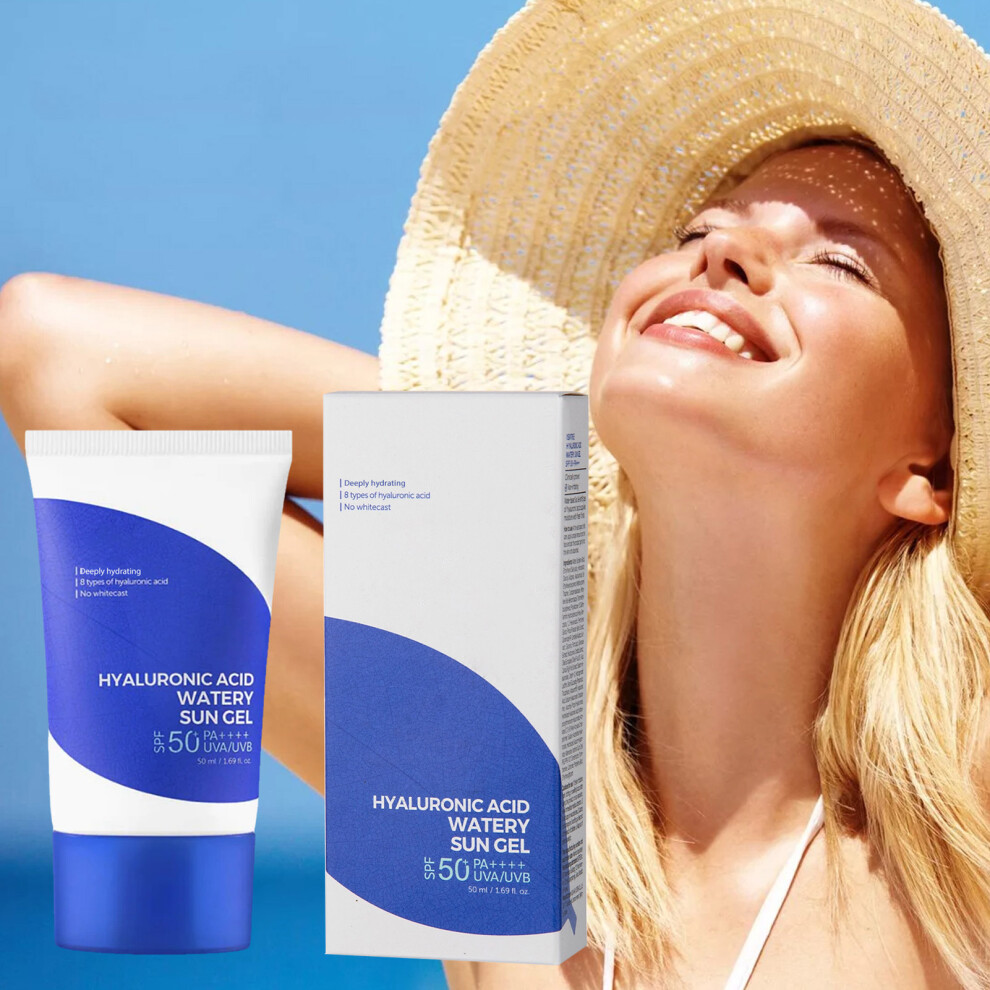 2x50ml Hyaluronic Acid Watery Sun Gel Moisturizer SPF50 Facial Sunscreen