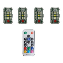 LED Strobe Light Anti-Collision Warning Lamp Waterproof Wireless Remote Control for Car Motorcycle Bike Drone 4Pcs