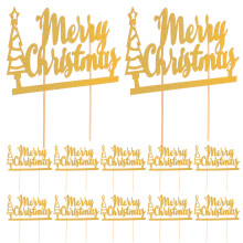 12Pcs Cake Picks Christmas Party Cupcake Decor