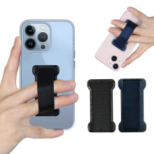 WUOJI Supporto per Smartphone, Cinghia Universale per Dito, Grip per Selfie Compatibile con Smartphone (Nero Blu) -2Pack