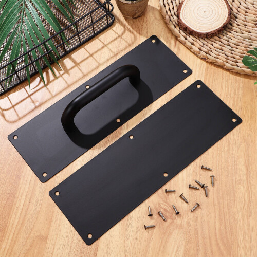 Commercial Push Pull Handle Black Stainless Steel 304 1 Set 2