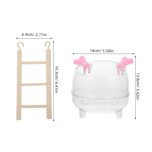 Material Hamster Bathtub Transparent Daily Use 1pack 2