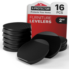 X-Protector Møbeljustering - 16 PCS 2" - Sorte Gummikiler til Nivellering - Multi-Formål Møbelben