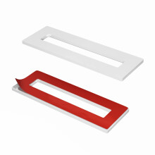 HRX STQ Skydørhåndtag i Aluminium, Selvklæbende til Skydedøre - Uden Skruer, Peel and Stick, Komplet Sæt - 2 Pak - Hvid