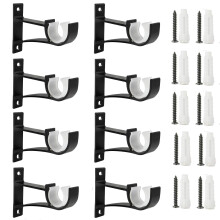 Anndason Stærk Gardinstang Beslag Holder til 1 Inch, 1 1/8 Inch og 1 1/4 Inch Stang, Sort, (Sæt af