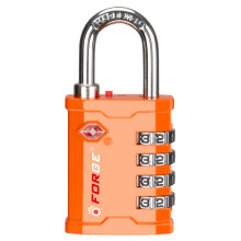 FORGE 4 Digit 17067 TSA Godkendt Værktøjskasse og Kuffertlås, Kombination Padlock til Rejse, Orange 1 Lås