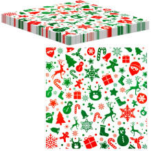 MORAINJAY Merry Christmas Greaseproof Paper - Wax Paper for Food, Wraps & Liners (30x30cm, 100 Sheets)
