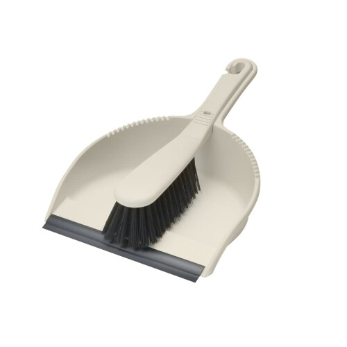 Addis Addis Dustpan and Soft Brush Set, Linen Cream