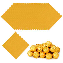 PATIKIL 5x5 Inch Foil Candy Wrappers, 200 Pcs Chocolate Wrapping Paper for Homemade Caramel DIY Candies Decoration Chocolate Cake Packaging, Dark Gold