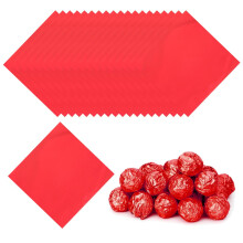 PATIKIL 4x4 Inch Foil Candy Wrappers, 200 Pcs Chocolate Wrapping Paper for Homemade Caramel DIY Candies Decoration Chocolate Cake Packaging, Red