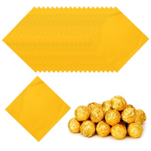 PATIKIL 5x5 Inch Foil Candy Wrappers, 200 Pcs Chocolate Wrapping Paper for Homemade Caramel DIY Candies Decoration Chocolate Cake Packaging, Gold