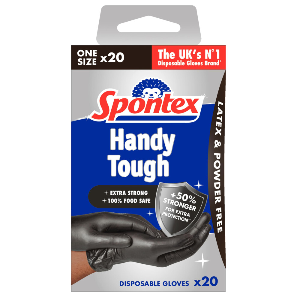 Spontex 20 Handy Tough Disposable Gloves 5051223741572