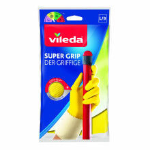 Vileda Easy Grip Rubber Gloves ? Ideal For Non-Slip Household Chores ? Size L (Large) ? 1 Pair