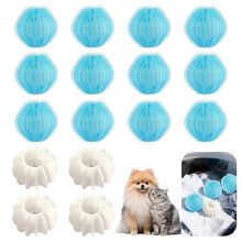 12 Pcs Pet Hair Remover Washing Machine, Pet Hair Dissolver with Laundry Balls for Clothes, Blankets & Pet Beds(Sea Blue)