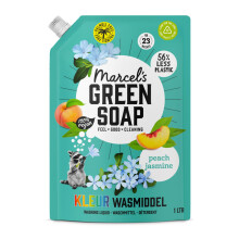 Marcel?s Green Soap Colour Washing Liquid Peach & Jasmine Refill 1L ? Laundry Detergent Refill ? 100% Vegan ? Palm-oil free - 23 Washes