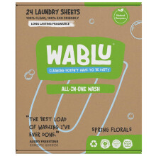 WABLU Spring Florals Laundry Detergent Sheets with natural enzymes (BIO) | Biodegradable All-in-one Washing Sheets | For all washing types | 24 Washes