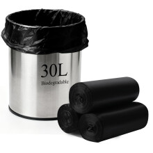 30 Litre Bin Liners 60 Bags, Biodegradable Food Waste Garbage Bags