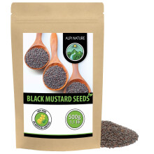 Alpi Nature Mustard Seeds Black Brown 500g 1.1 lb, Brown Black Mustard Seeds 1-2mm