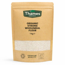 Organic Stoneground Wholemeal Bread Flour-Certified Organic, Non-GMO, Vegan, No Additives, No Preservatives, Resealable Bag by Thames Organic 1kg