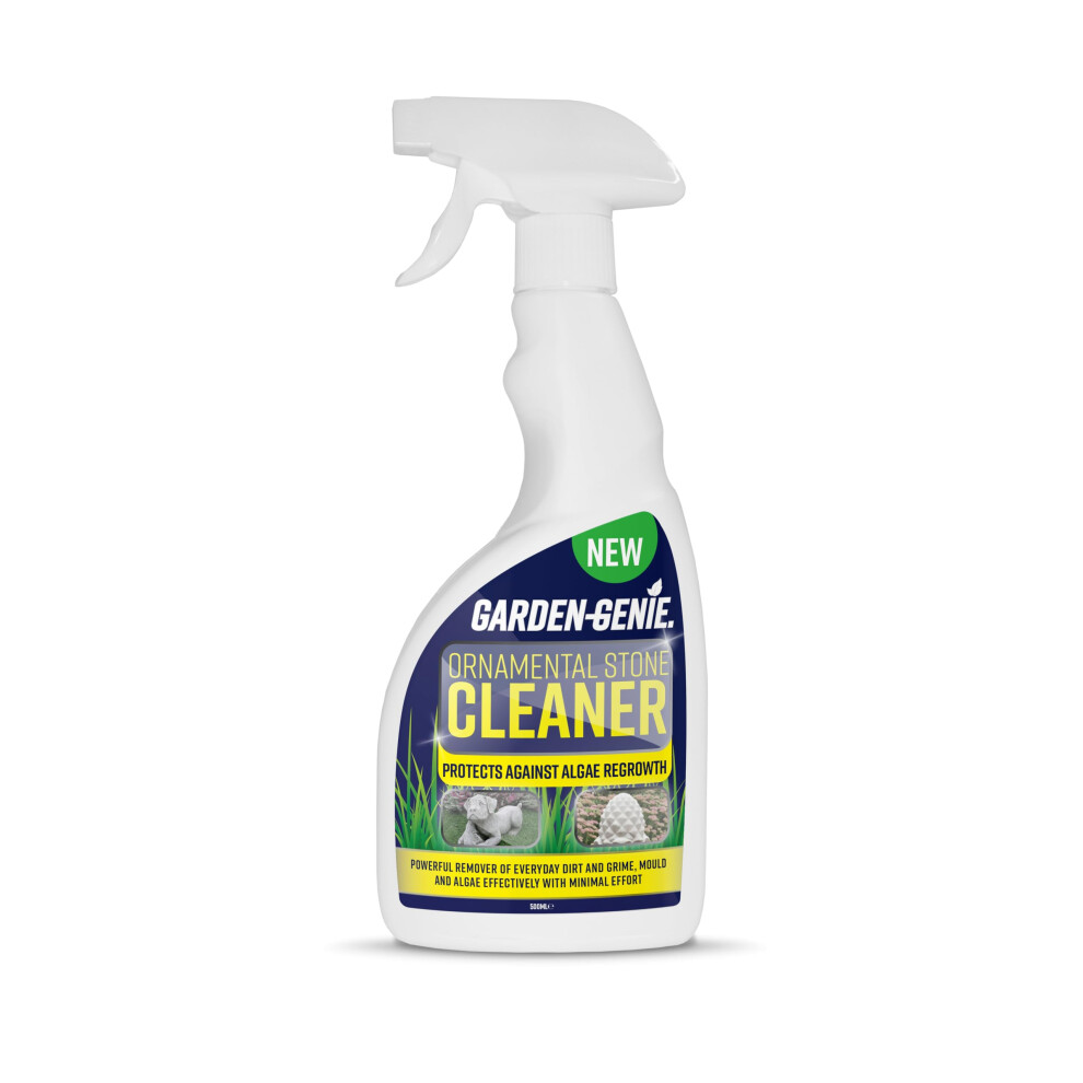 Garden Genie - Ornamental Stone Cleaner | Headstone And Gravestone Cleaning Spray - Removes Dirt, Grime & Stains Easily - 500Ml