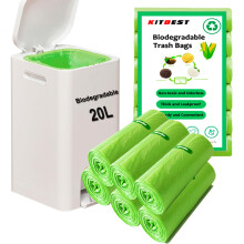 Biodegradable Bin Bags Liner 120PCS, 20l Food Waste Bags Trash Bags Small, 20 Litre Compostable Compost Caddy Liners. Recycled Degradable Rubbish