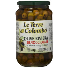 Le Terre di Colombo ? Pitted Riviera Olives in Extra Virgin Olive Oil (36 Percent), 500 g
