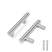 Flexzion 1 Pack Keuken Kast Handgrepen Zilver Lade Knoppen 4 inch, 2.5 inch Gat Center