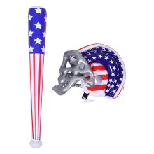 3Sets Soft Inflatable Baseball Bat and Usa Flag Cap Kids Party Set