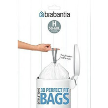 Brabantia 246784 Set 12 Roll of Bin Bags (Pack of 10 Bags Per Roll) H50 60L