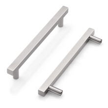 Probrico Kastgrepen - Pack van 10 Satijn Nikkel 5 inch (128mm) Gaten Vierkante T Bar