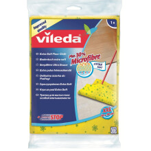 Vileda 141444 Soft Floor Cloth with 30% Microfibre - For Very Soft Cleaning with Odour-Stop Technology - Sticks Well to Scrubbing Brushes