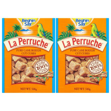 World Food Shop La Perruche Brown Rough Sugar Pieces - 500g Pack of 2, Unrefined Cane Sugar Cubes, Sweetener for Beverages, Natural Sweetness, Premium