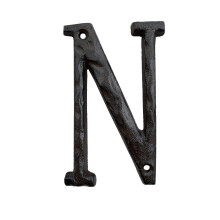 Huisletter, 5 Inch Hoge Gietijzeren Huisadresletter, Perfect voor 5.5 Inch Gietijzeren Huisnummers (N)