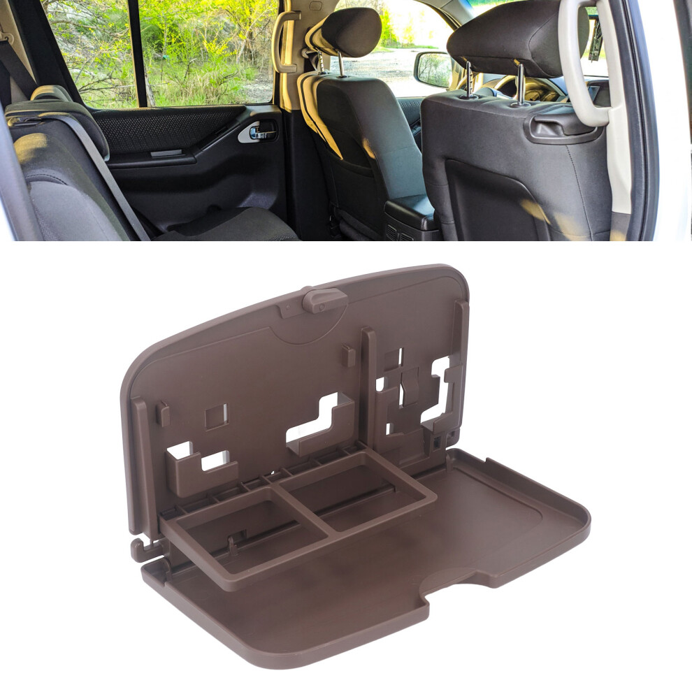 Multifunctional Foldable Kids Car Food Tray With Cup Holder, Medium Brown