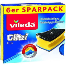Vileda Glitzi Plus Washing Up Sponge/Thorough, Hygienic and Absorbent (6 pieces)
