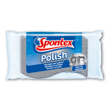 Spontex Polish Stainless Steel Plaster - Scrubbing Sponge Ideal for Stainless Steel Pots, Pack of 1