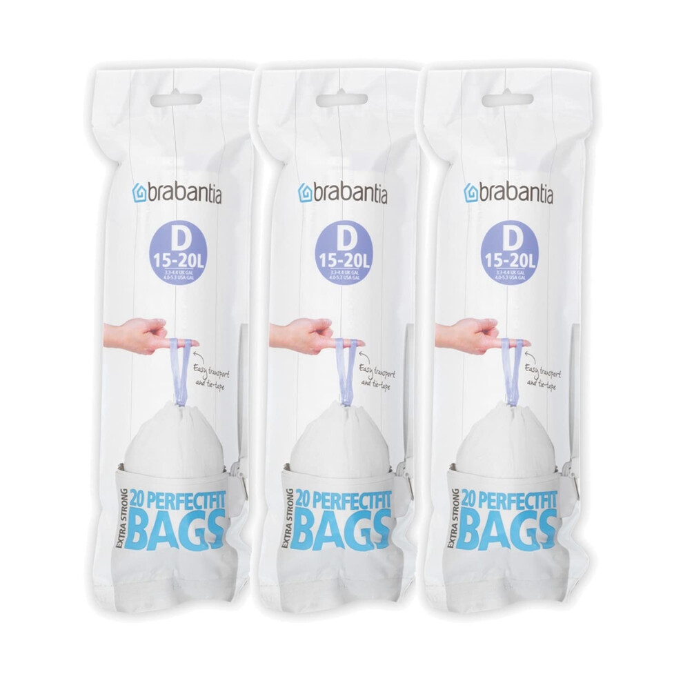 Brabantia Bin Liners (15-20 Litres (D), Pack Of 60