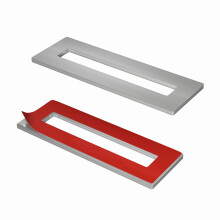 HRX STQ Aluminium Schiebetürgriff, selbstklebend für Schranktüren - Schraubenfrei, einfach anbringen - 2er Set - Silber