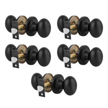 Gobrico Türknöpfe in Eiform 5er Pack für Flur, Wäsche und Kleiderschrank in Schwarz