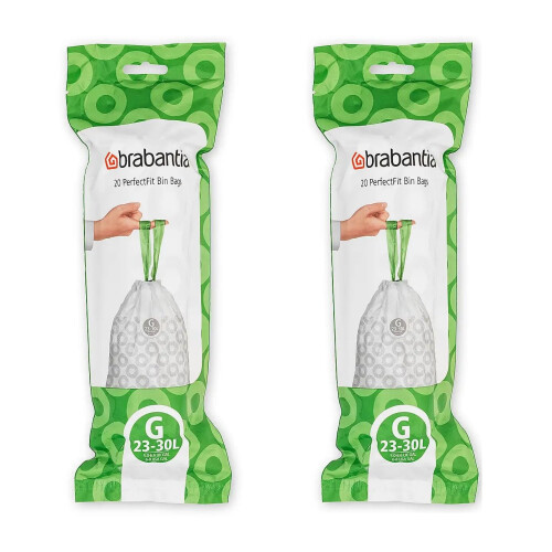 Brabantia Brabantia Bin Liners, Size G, 23-30 L - 40 Bags - 2 pack