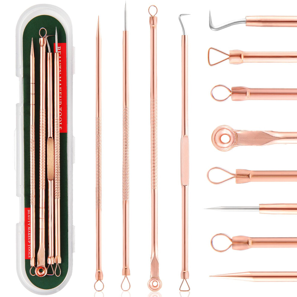 Feita Blackhead Remover Pimple Comedone Extractor Tool, Stainless Acne Tools Pimple Popper Removal Kit, Zit Whitehead Popping Needle For Nose & Face,