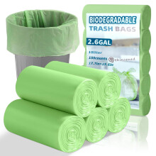 BODFPPC 150 Pack Biodegradable Bin Bags 10L, Compostable Food Waste Bags Caddy Bin Liners for Kitchen Office Bathroom Recycling, Eco-Friendly Food