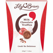 Lily O'Brien's Milk Chocolate Truffles - Thick milk chocolate shell that gives way to a luxuriously smooth centre - Gift, Sharing Box, Birthday,