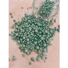 Green Edible Cupcake Cake Topper Sprinkles (35g Pouch) (Pastel/Metallic Green) (35g)