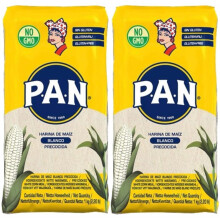 Harina PAN Pre-Cooked White Maize Meal - 1kg (Pack of 2)