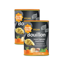 Marigold Vegan Bouillon Instant Vegetable Stock Powder Organic & Reduced Salt, 500g (Pack of 2)