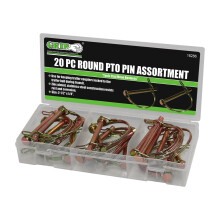 GRIP PTO/Lynch Pin Assortments (20 pc Round PTO Pin Assortment - 2-1/2" x 1/4" - Zinc Plated Stainless Steel - Keeps Trailer Couplers Locked - Home, T