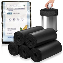 Biodegradable Food Waste Bags, 100Pcs Compostable Food Waste Bags, Bin Liners, 50 x 60cm Clear Recycling Bag, Compostable Bin Liners for Kitchen